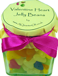 Glass Gift Jar – Valentine Heart Jelly Beans