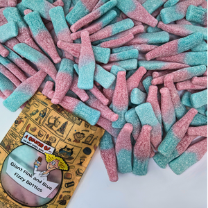 Giant Pink and Blue Fizzy Bottles