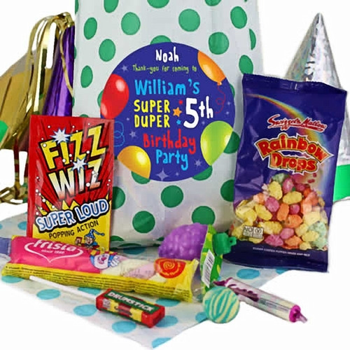 Fabulous Personalised Party Bags for Boys Green Polka AQuarterOf