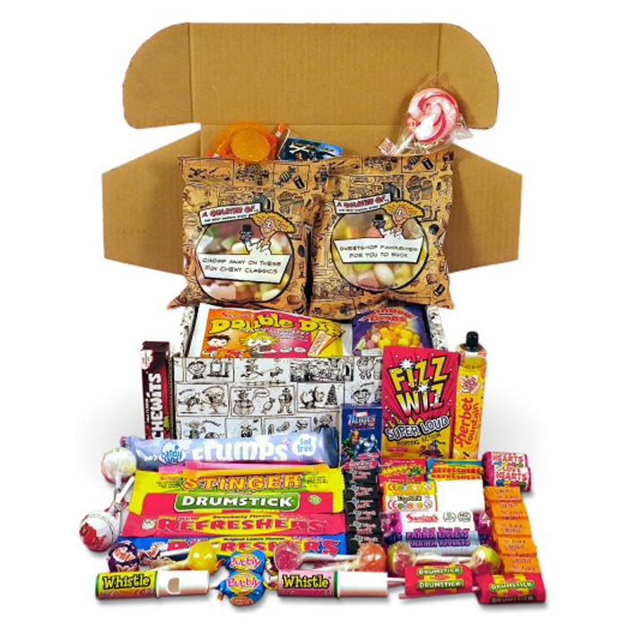 Personalised Cartoony Box Of The Best Retro Sweets Ever